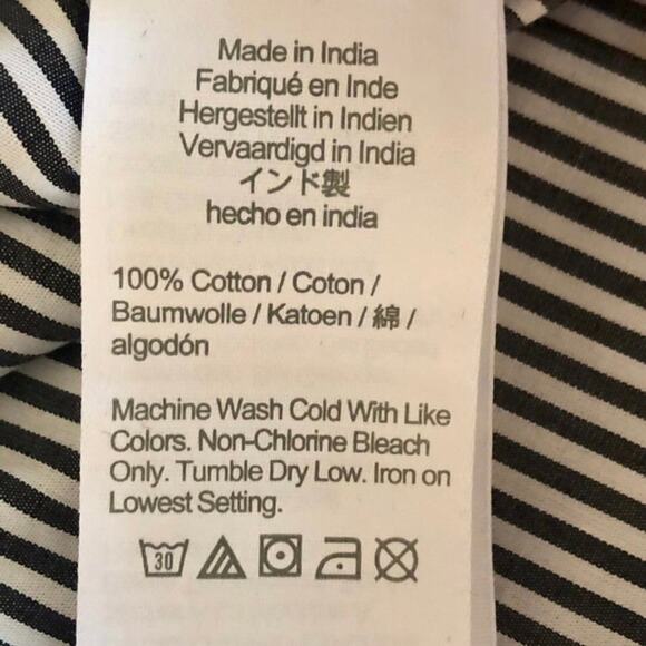 J. Crew striped pleated ruffle bib button down top sz 6 - Picture 3 of 6